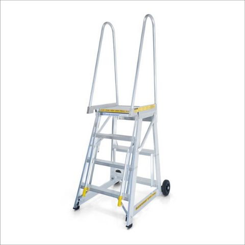 Step-thru Access Mobile Work Platform Ladder