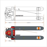 1500KG Heavy Duty Electric Pallet Jack Lithium Power 685mm Wide