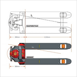 2000KG Heavy Duty Electric Pallet Jack Lithium Power 685mm Wide