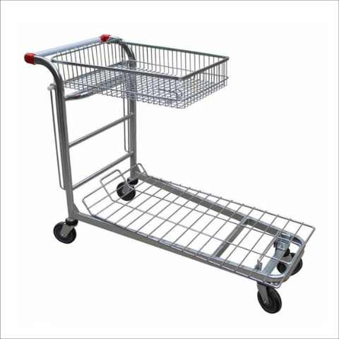 200kg Rated 2 Tier Basket Nesting Platform Trolley