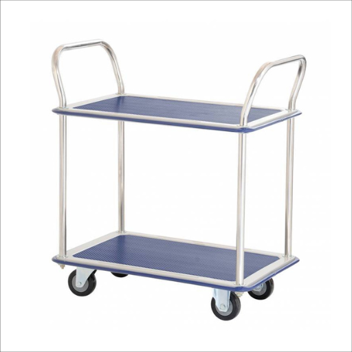 220kg Rated Two Tier Double Handle Platform Trolley