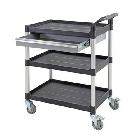 250kg Rated Triple Deck Tool Trolley with Drawer