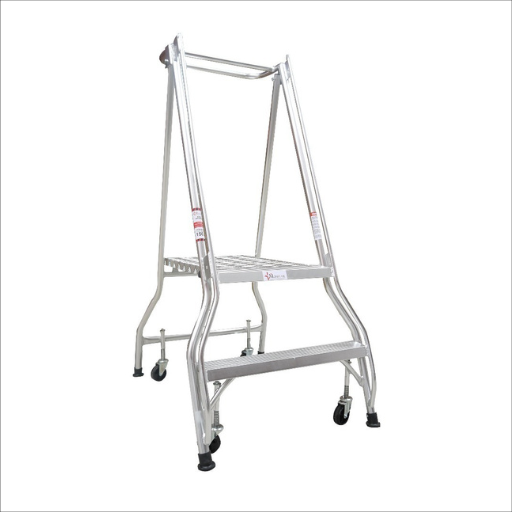 2 Step Checkerplate Platform Ladder 0.57m