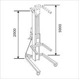 300KG Aerial Work Platform Trolley Duct Lifter 5M Lift