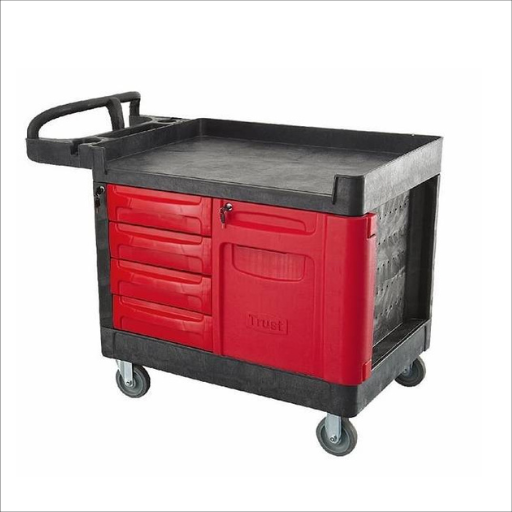 340kg Bitbar Mobile Work Center 4 Draws Black