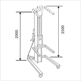 350KG Aerial Work Platform Trolley Duct Lifter 3.5M Lift