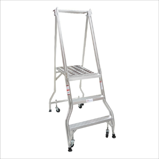 3 Step Checkerplate Platform Ladder 0.85m