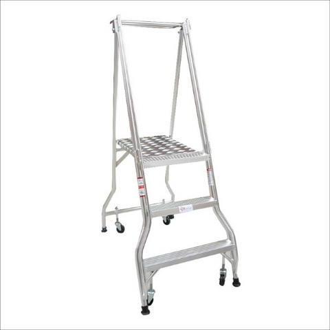 3 Step Checkerplate Platform Ladder 0.85m