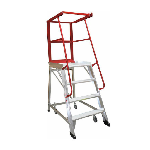 4 Step Lightweight Order Picker Ladder 150kg Capacity