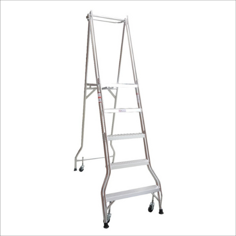 5 Step Checkerplate Platform Ladder 1.41m