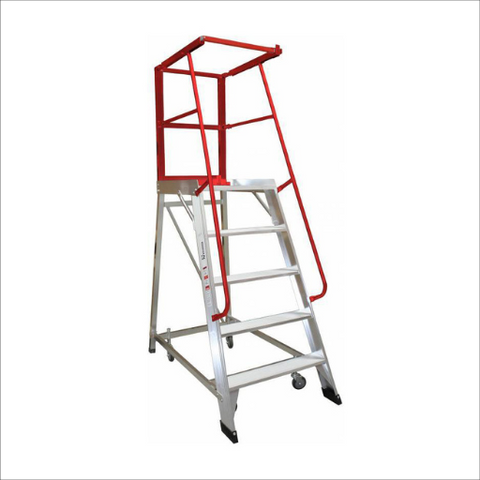 5 Step Lightweight Order Picker Ladder 150kg Capacity