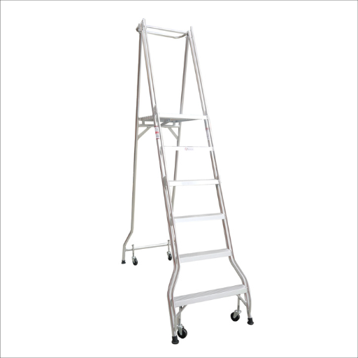 6 Step Checkerplate Platform Ladder 1.69m