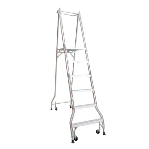 6 Step Checkerplate Platform Ladder 1.69m