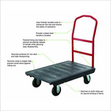 900kg OEASY Platform trolley with 200mm TPR castors Large