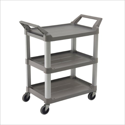 90KG Hi-5 3 Shelf Utility Cart Platinum