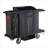 GRANDMAID Housekeeping Cart with Doors Black