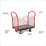 900kg OEASY Panel Platform Trolley with 200mm TPR castors