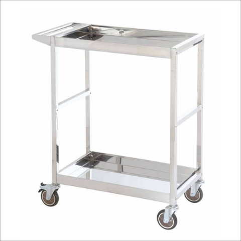 Two Tier Platform Trolley Stainless Steel Tray